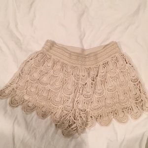 White Crochet Shorts